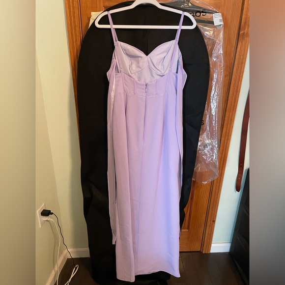 Azazie bridesmaid dress- corseted chiffon column dress in LILAC SIZE A2 - Picture 4 of 7